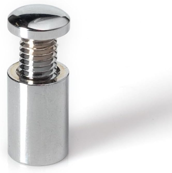 Sign Standoff 1/2' Diameter x 3/4' Barrel Length Polished Chrome Finish Euro Mini Series Easy Fasten Standoff With Rounded Cap Pack of 20 by Outwater