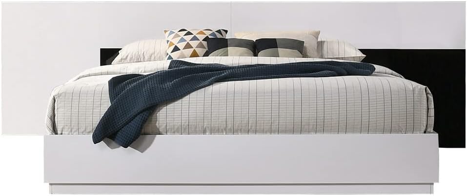 Best Master Bahamas Poplar Wood California King Platform Bed in Black/White