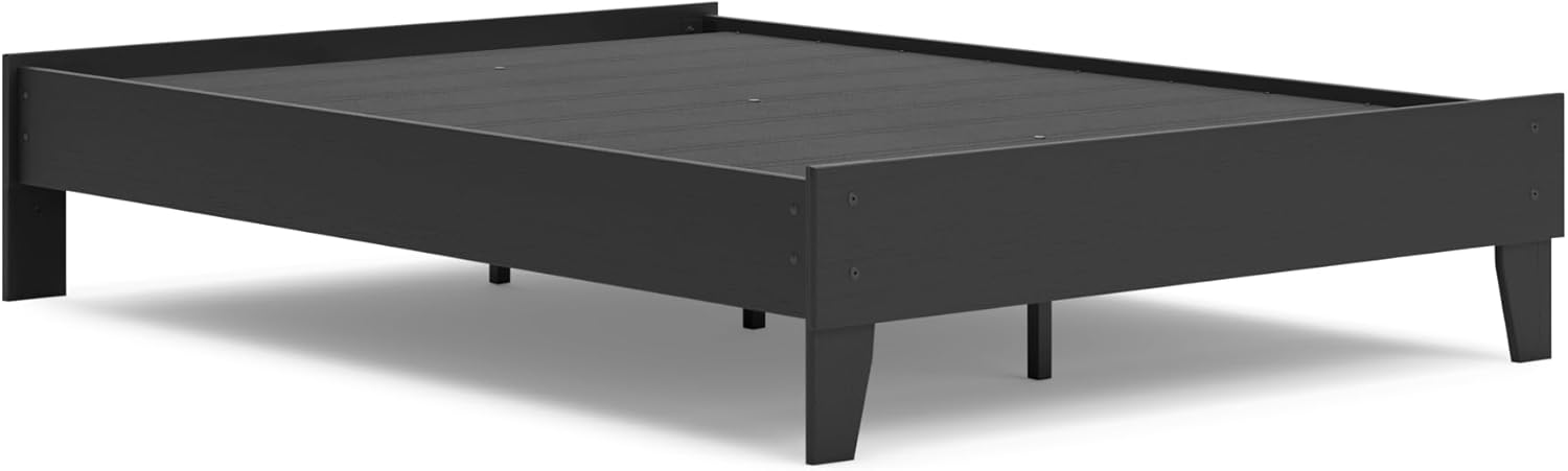 Signature Design by Ashley Socalle Casual Full Platform Bed with Metal Slats, No Box Spring Needed, Black