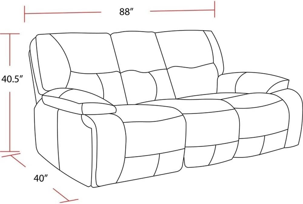 Pemberly Row Contemporary Power Reclining Sofa Set, High-Performance Haze Upholstery, Includes Sofa & 2 Recliners with USB Charger, Wall-Hugger Design, Plush Cushioned Arms, Living Room Furniture