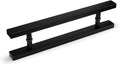 Gate Hardware Door Handle Solid Standoffs Commercial Stainless Steel Office Push-Pull Door Glass Door Wooden Door Sliding Door Handle Black Square Tube Handle (Size : 800×600mm)