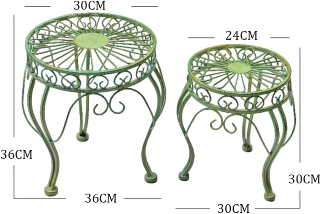 2Pcs Metal flower stand, Heavy Duty Plant Pot Shelf,Outdoor Garden Potting Bench Table,Iron Flower Pot Stands/rack,Outdoor/Indoor Plant Display Rack,for Home Garden Backyard Patio,Green