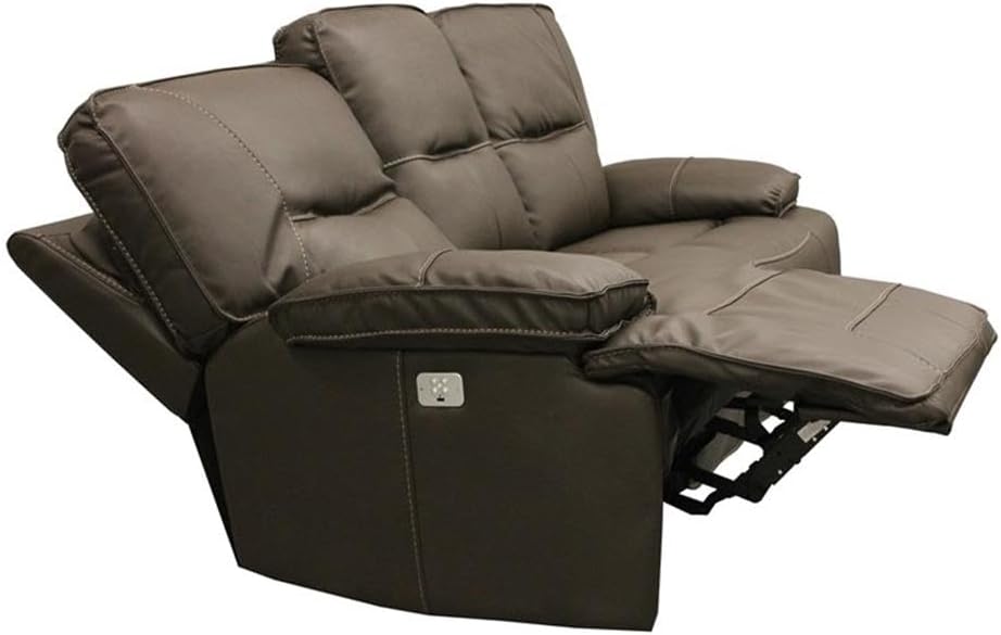 Pemberly Row Chocolate Power Reclining Sofa Set, Sofa 88 in and Chairs 42 in, High-Performance Upholstery, Wall-Hugger Design, USB Charger, Plush Armrests, Living Room Furniture for Relaxation