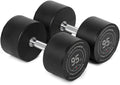 Titan Fitness Round Urethane Dumbbells, Medium Volcano Knurling, 33mm Grip, Easy-to-Read Weight Indicators, Free Weights for Strength Training