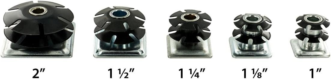Outwater Industries Double Star Threaded Caster Insert | Heat Treated Steel | Fits 1-1/2 Inch Square 16-18 Gauge Tube | Thread: 3/8-16 | 100 Pack