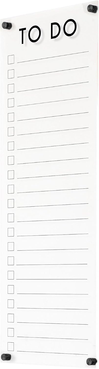 Personalized To do list | Personalized checklist | Kid's Custom Chore chart (14'W x 38'T, Black Standoffs)