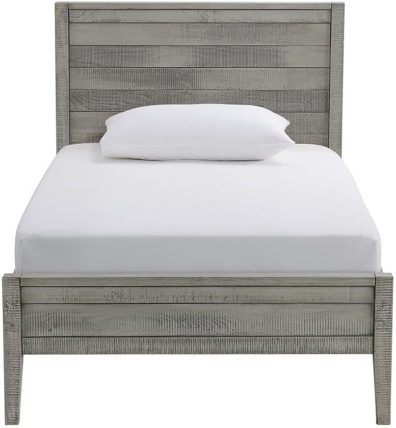 Windsor 3-pc Kids Bedroom Set, Twin Panel Bed, Rustic Gray, Two Matching Nightstands, Pine Wood, Metal Drawer Glides, 42 in. W x 79 in. D x 39 in. H Bed, 22 in. W x 17 in. D x 25 in. H Nightstands