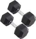 Body Sport Rubber Encased Hex Dumbbell Weight, Pair – Dumbbells for Exercises – Strength Training Equipment – Home Gym Accessories – Weight Training