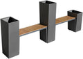 Bench with Planter Box, Outdoor Metals Raised Planter Bench and Garden Bench Combination Set Large Elevated Outdoor Garden Kit Includes 2 Benches and 3 Varying Heights Planter Bench Garden Bench(L 290
