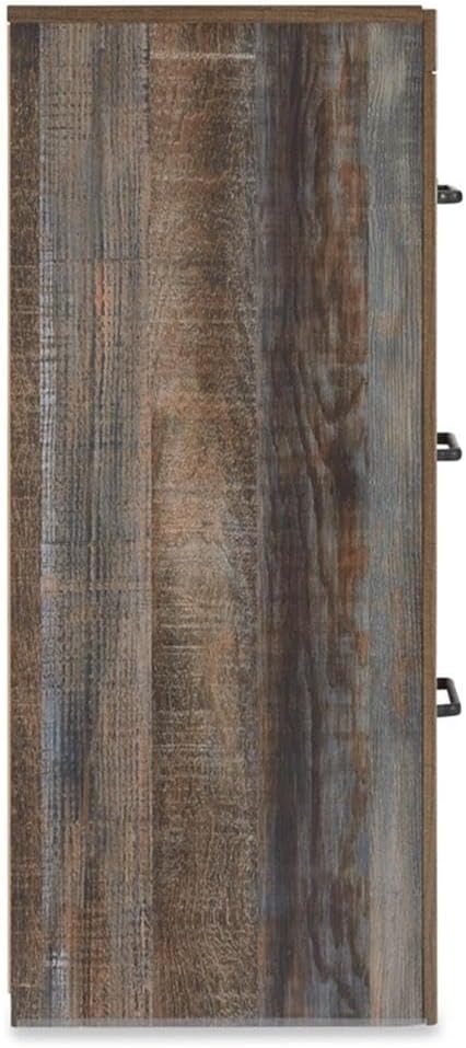 BOWERY HILL Rustic-Industrial Full Headboard & 6-Drawer Dresser Set