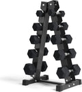 RitFit Rubber Coated Hex Dumbbell Set with Rack, 5-780LB for Home Gym Strength Training, Anti-Slip Knurled Handle, Hexagon Anti-Roll, Heavy-Duty Storage Rack