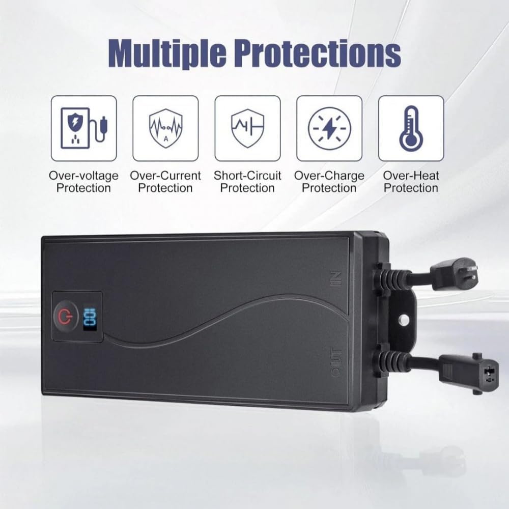 2500mAh Rechargeable Universal Battery Pack for Reclining Furniture, 2-Pin Connector and LED Display Screen, for Electric Recliner, Sofa, Couch, and Lift Chair, 1pc