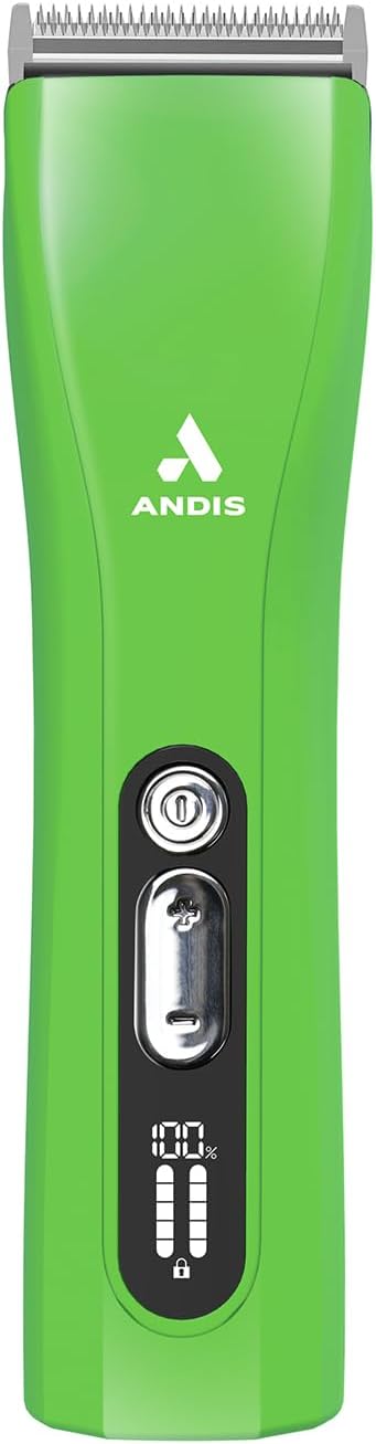 Andis 563231 ProClip 5-in-1 Adjustable Blade Cord/Cordless Pet Hair Clipper, 5 Blade Settings, 5 Speeds, Feather Light, Digital Display Screen, Green