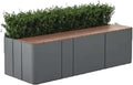 Bench with Planter Box, Outdoor Garden Bench with Planters, Metal Rectangular Lounge Bench and Planter Box Combo Perfect for Park Mall Rest Areas Garden Bench