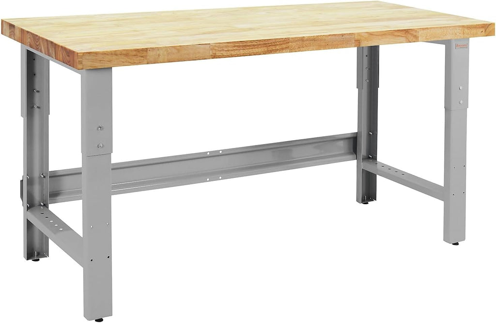 Table & Workbench with 1.75' Thick Hardwoord Butcherblock Top, 30'-36' Height Adjustable, 24' D x 48' - By BenchPro