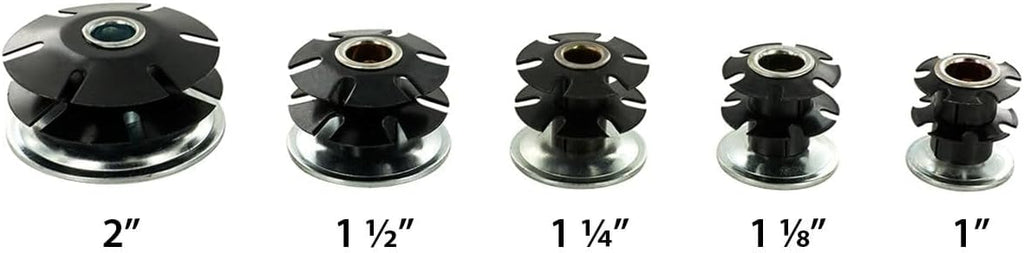Outwater Industries Double Star Threaded Caster Insert | Heat Treated Steel | Fits 1-1/8 Inch Round 16-18 Gauge Tube | Thread: 3/8-16 | 100 Pack