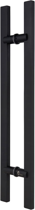 TOGU TG-6017 71 inches Solid Standoffs Heavy-Duty Commercial Grade-304 Stainless Steel Push Pull Door Handle/Barn Door Pull Handle/Glass Pulls, Matte Black Finish