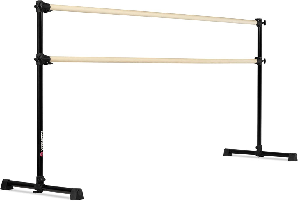 VITA Barre Portable Freestanding Double Ballet Barre, Prodigy, Wood | Adjustable Height, USA Made, Home or Gym Exercise Equipment for Kids & Adults | Dance, Fitness, Pilates