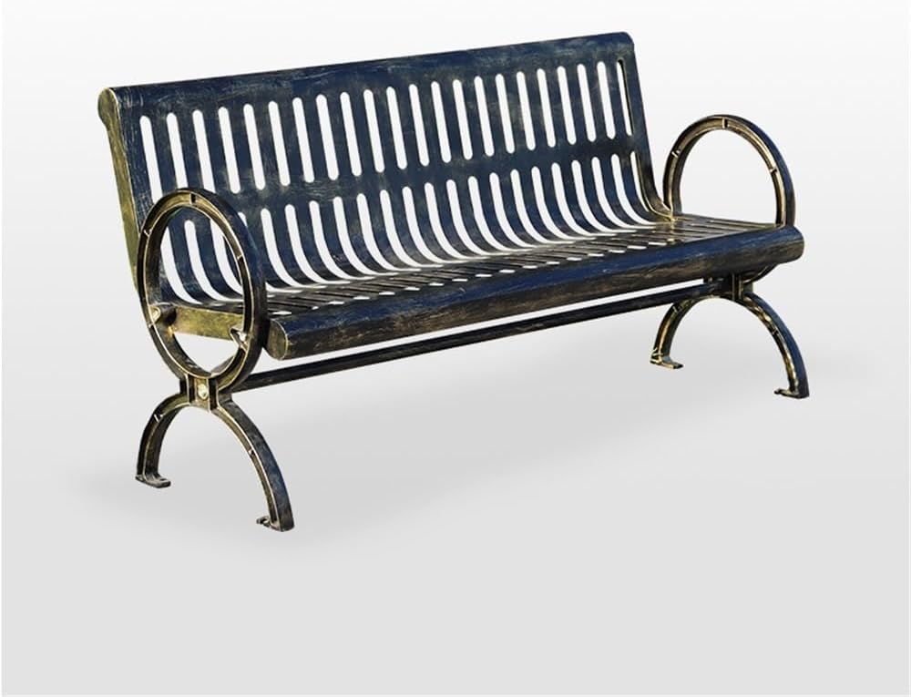 Outdoor Benches Antique Bronze Color Retro Outdoor Bench 1.5 Meters Double Bench with Backrest Park Garden Bench