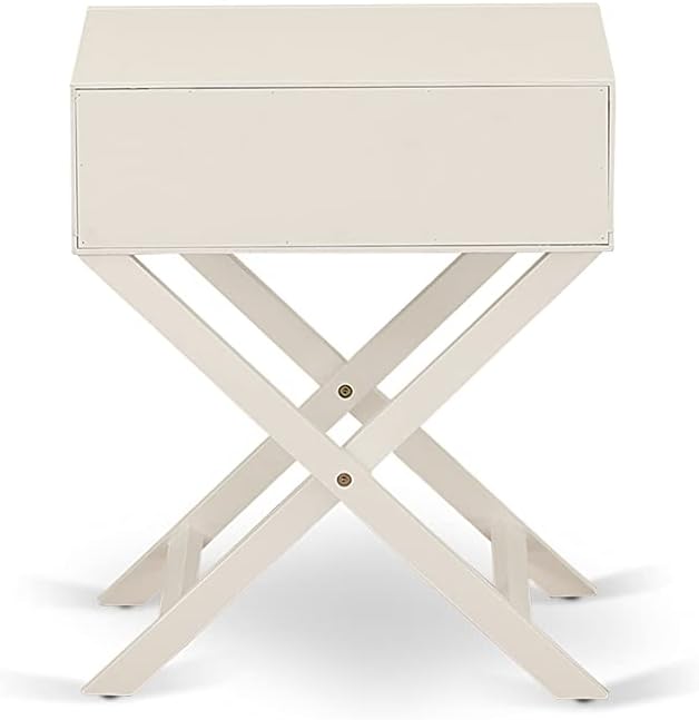 East West Furniture FN08K-1HAE0 2-Piece Fannin Bedroom Set with 1 King Size Bed and a Linen White Modern Nightstand - Reliable and Durable Construction - Mist Beige Linen Fabric Bed