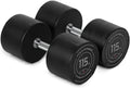 Titan Fitness Round Urethane Dumbbells, Medium Volcano Knurling, 33mm Grip, Easy-to-Read Weight Indicators, Free Weights for Strength Training