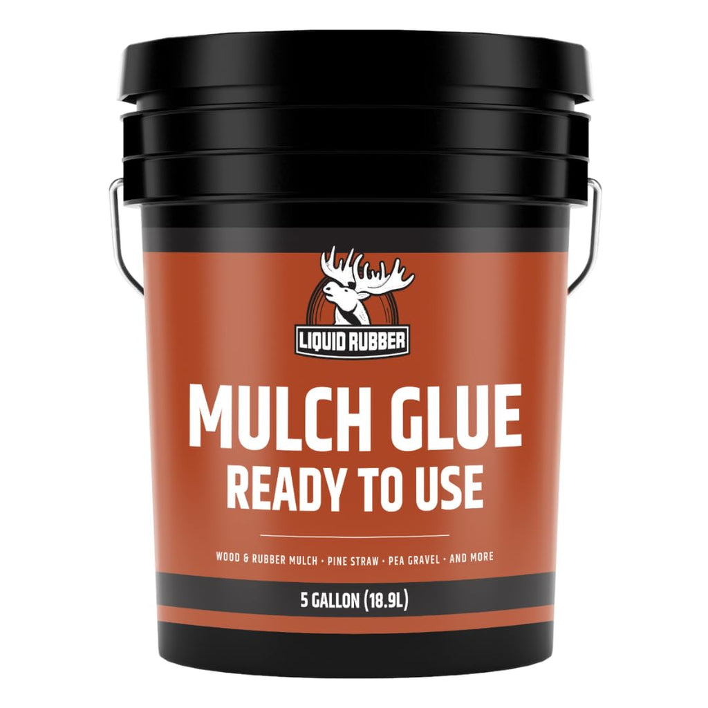 Liquid Rubber Pre-Mixed Mulch Glue - Long Lasting Bond for Landscaping and Gardens, Easy Application, Weatherproof and Durable Adhesive, 5 Gallon