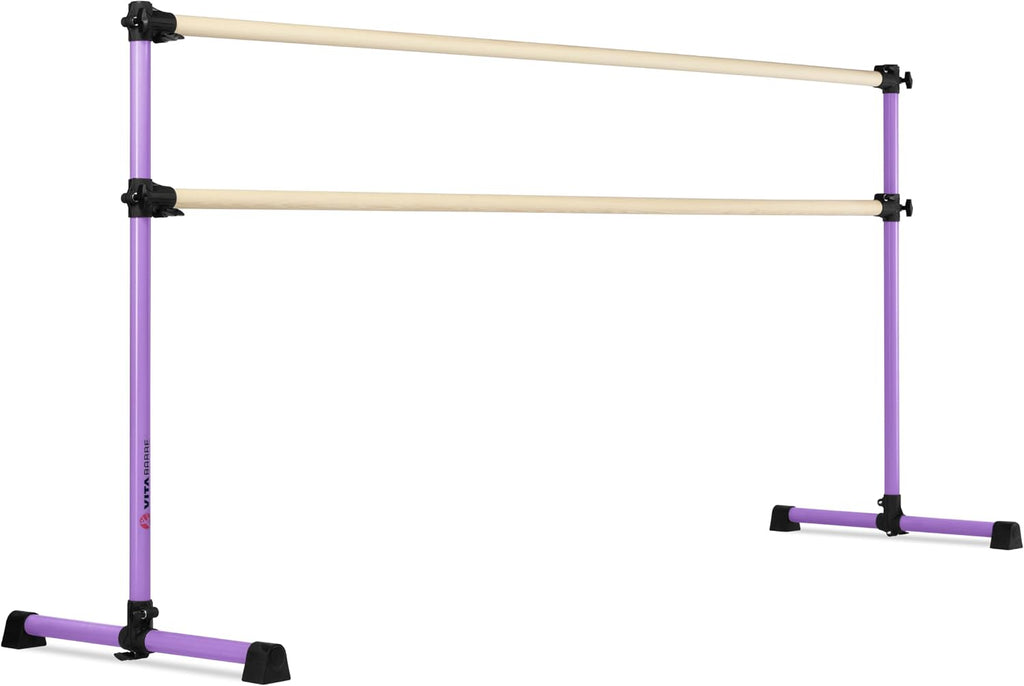 VITA Barre Portable Freestanding Double Ballet Barre, Prodigy, Wood | Adjustable Height, USA Made, Home or Gym Exercise Equipment for Kids & Adults | Dance, Fitness, Pilates