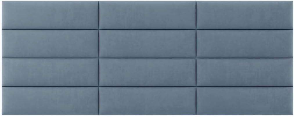 Vänt Upholstered Wall Mounted Headboard Panels -Fredrick Layout - 117' X 46'-Configuration of 12 Individual Panels - Recommended for King-Cal King - Micro Suede/Ocean Blue