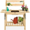 Garden Potting Bench Table w/Sliding Tabletop Workstation w/Removable Sink Patio furniture Outdoor furniture Outdoor patio furniture Storage shelf Outdoor storage bench Garden bench Bench with storage