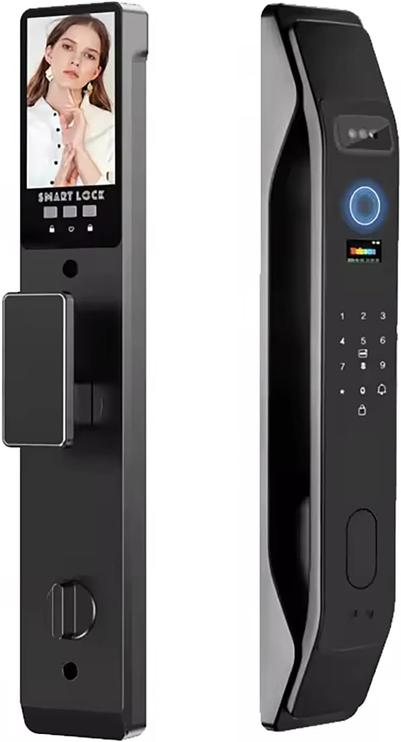 HIFAM 3D Face Recognition Smart Door Lock, Video Smart Lock with Camera,Video Doorbell,APP Control,Security WiFi Fingerprint Smart Mortise Lock Kit with Cylinder Deadbolt