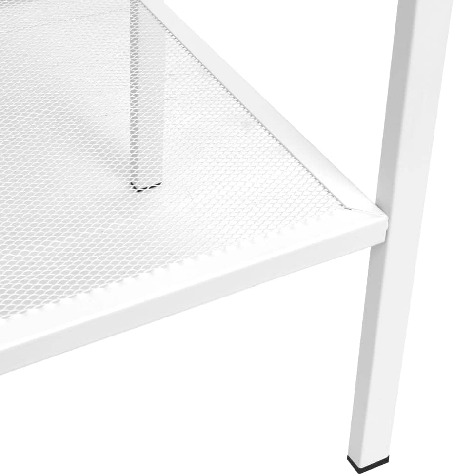 White Metal Steel Display Shelf, 4-Tier Ladder Storage for Books, Plants, Decor, 14x24.4x58.3 in, Matte Finish, Indoor Home Storage