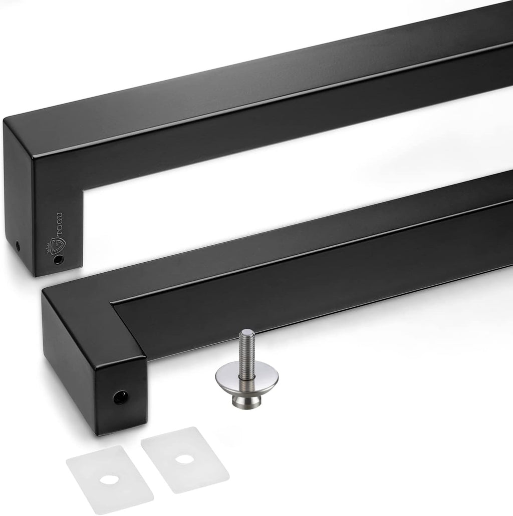 Togu TG-R3825 71 inches Solid Standoffs Heavy-Duty Commercial Grade-304 Stainless Steel Push Pull Door Handle/Barn Door Pull Handle/Glass Pulls, Matte Black Finish