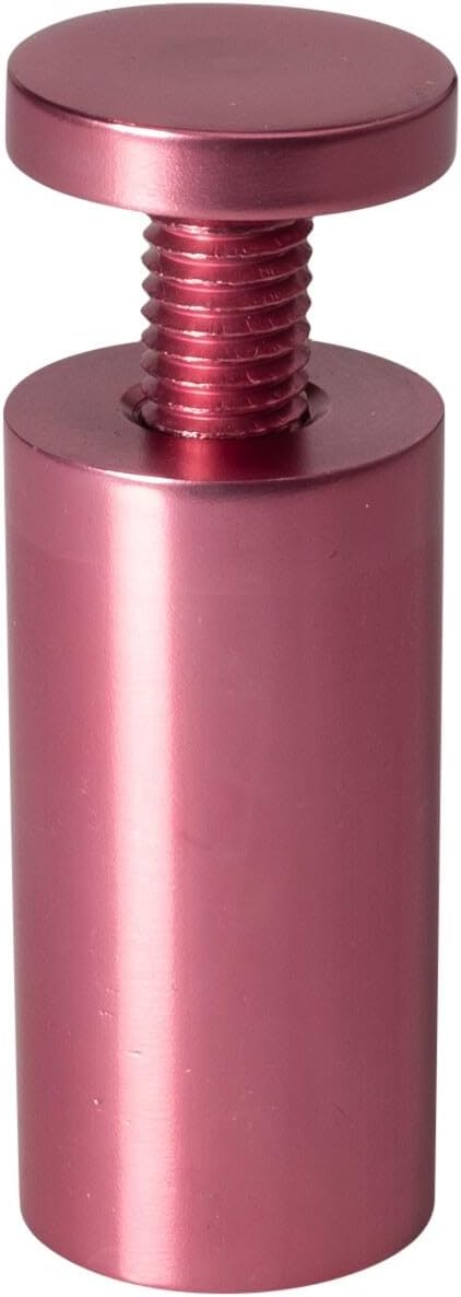 OUTWATER Sign Standoff 1' Diameter x 2' Barrel Length Rosy Pink Aluminum Eco Series Easy Fasten Standoff Pack of 20