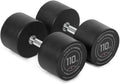 Titan Fitness Round Urethane Dumbbells, Medium Volcano Knurling, 33mm Grip, Easy-to-Read Weight Indicators, Free Weights for Strength Training