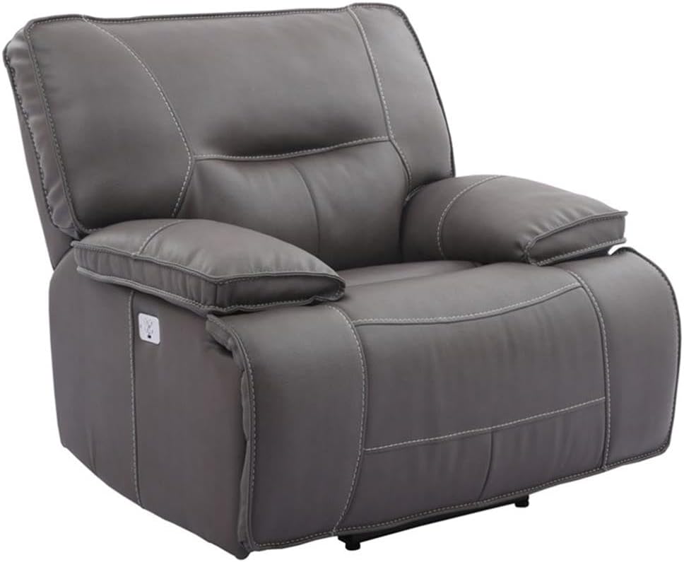 Pemberly Row Contemporary Power Reclining Sofa Set, High-Performance Haze Upholstery, Includes Sofa & 2 Recliners with USB Charger, Wall-Hugger Design, Plush Cushioned Arms, Living Room Furniture