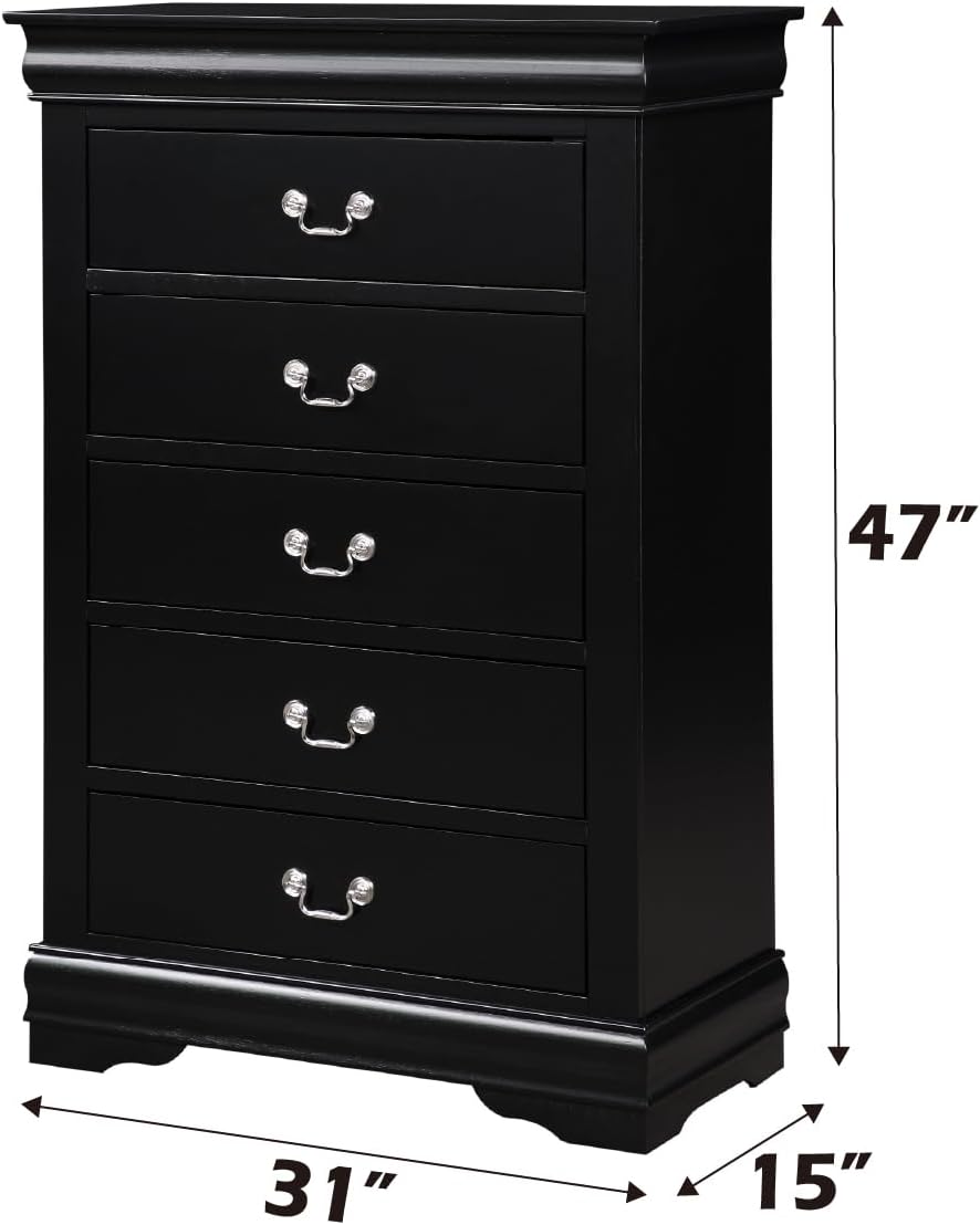 Black 4PCS Bedroom Set(E. King)