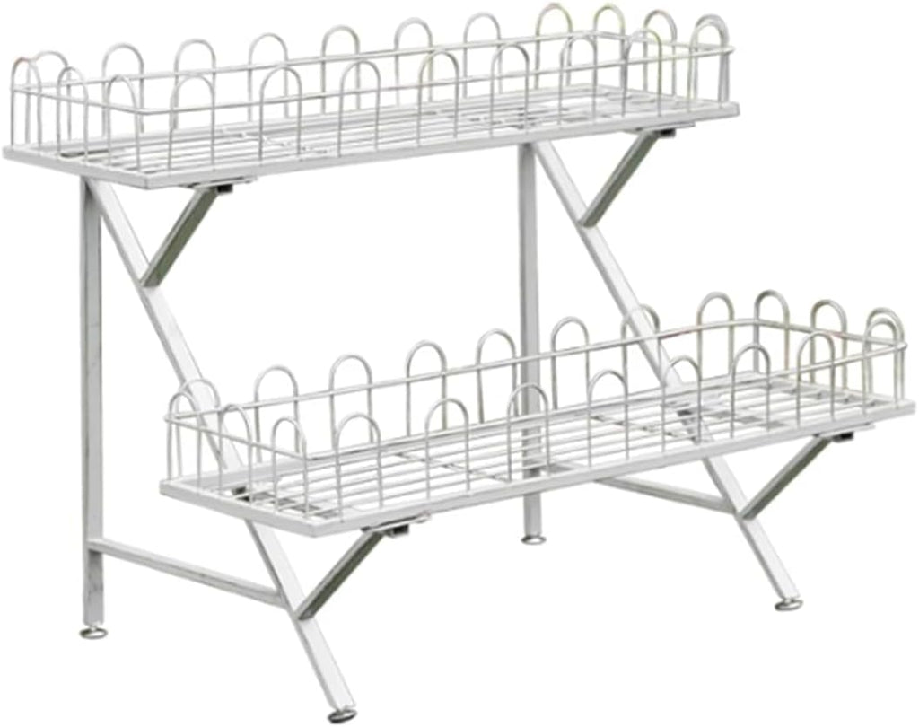 Trapezoidal Floor-Standing Flower Stand, Heavy-Duty Metal Plant Stand,Multi-Layer Storage Rack, Kindergarten Decorative Rack,Garden Potting Benches & Tables,for Courtyard Garden Balcony,White