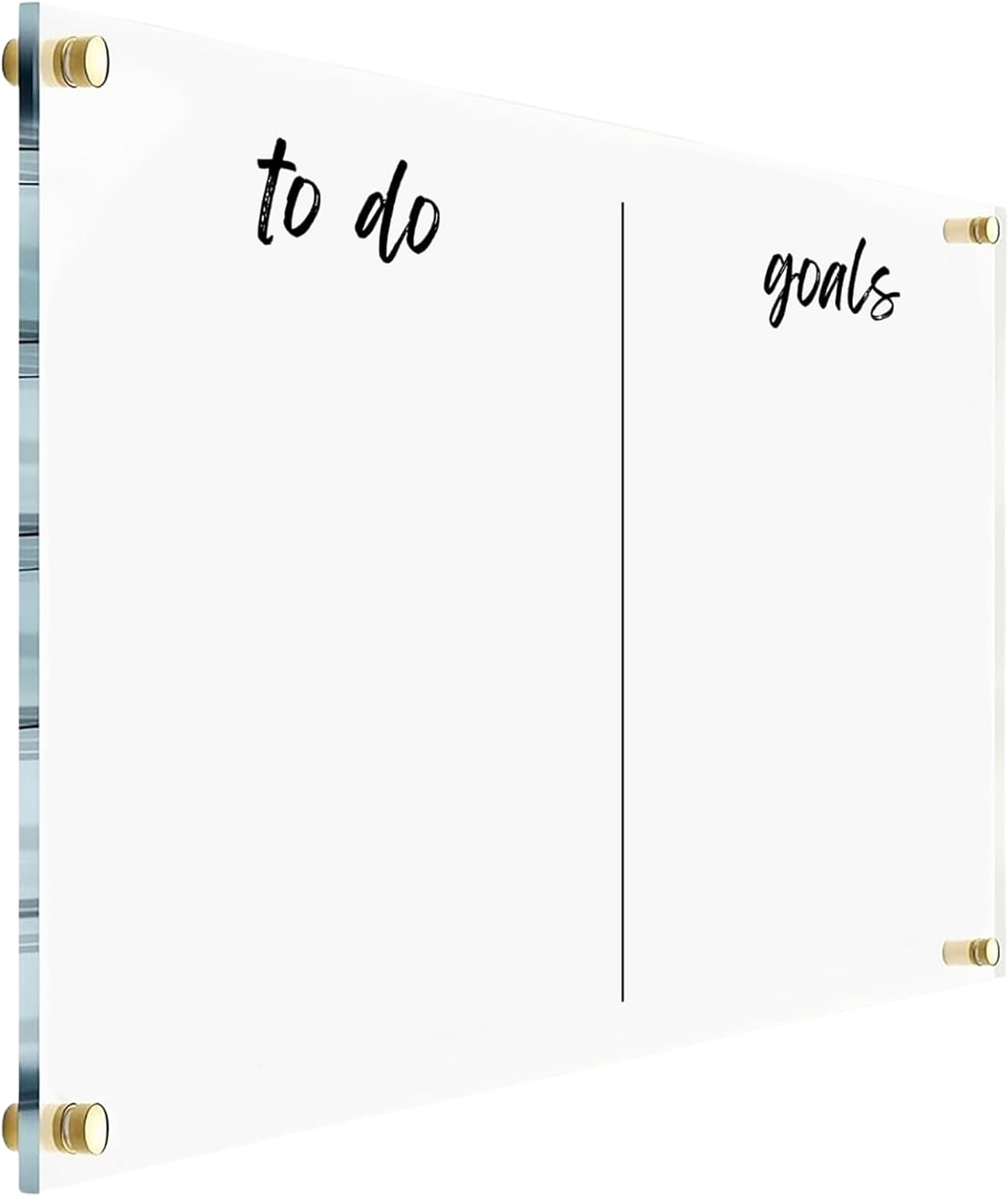 to Do Goals Premium Acrylic Wall Planner - Personalized Calendar 2026 - Horizontal Wall Calendar - Monthly and Weekly Planner (Gold Standoff, 40'x28' (XLarge))