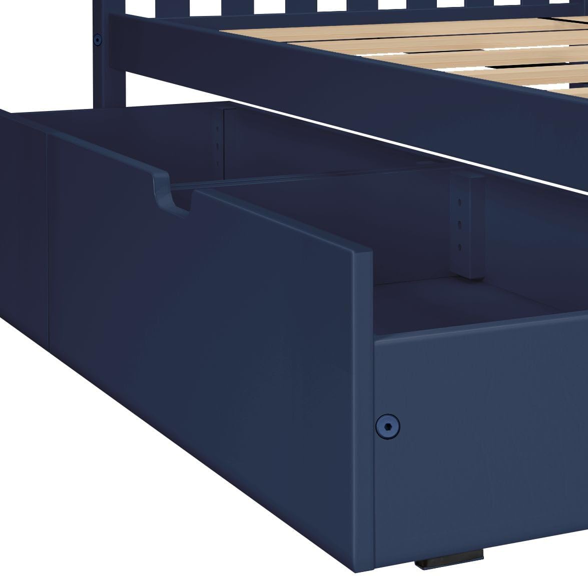 Max & Lily Classic Twin Over Full Bunk Bed, with Storage Drawers, Blue