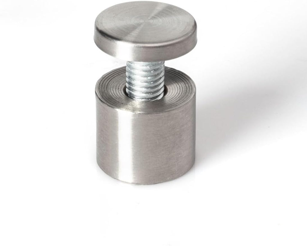 Stainless Steel Standoff 1 Inch Diameter x 3/4 Inch Barrel Length Brushed Finish for PVC, Glass and Acrylic Sign Stand Off Wall Anchors and Screws 100 Piece Commercial Space Pack