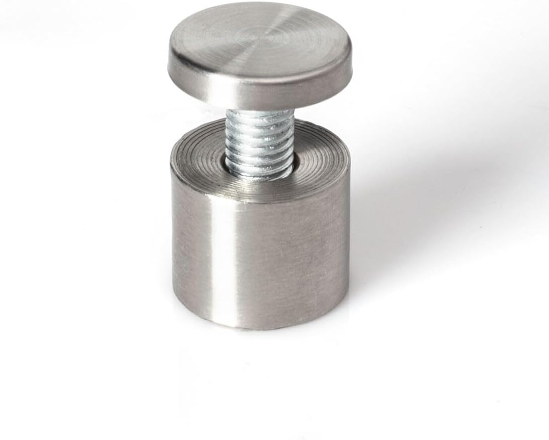 Stainless Steel Standoff 1 Inch Diameter x 3/4 Inch Barrel Length Brushed Finish for PVC, Glass and Acrylic Sign Stand Off Wall Anchors and Screws 100 Piece Commercial Space Pack