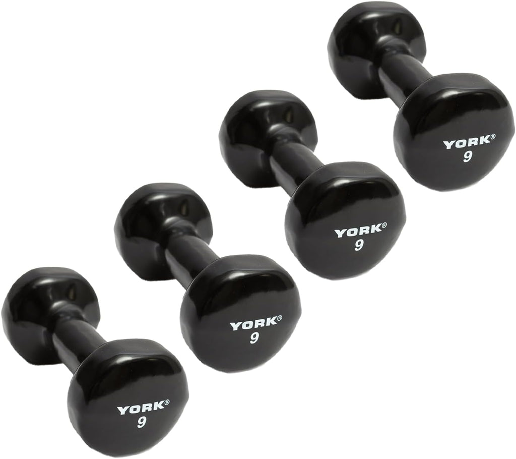 Vinyl Coated Fitbell Dumbbell (1LB to 15LB, Pack of 1, 2, 4) | Durable Anti-Roll Anti-Slip, Multi-Color | Ideal for Arm Rows Squats Chest Presses Bicep Curls Walking Jogging & Yoga