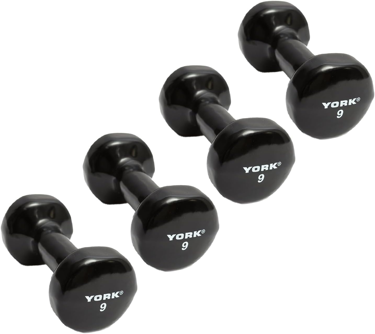 Vinyl Coated Fitbell Dumbbell (1LB to 15LB, Pack of 1, 2, 4) | Durable Anti-Roll Anti-Slip, Multi-Color | Ideal for Arm Rows Squats Chest Presses Bicep Curls Walking Jogging & Yoga