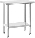 HARDURA Stainless Steel Work Table Commercial 18×30 Inches Kitchen Prep Table and Heavy Duty Commercial Workbench NSF 430 with Undershelf and Galvanized Legs