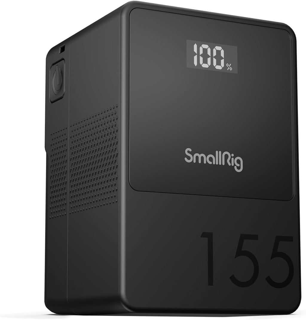 SMALLRIG V Mount Battery VB155, 155Wh / 10500mAh V Mount Battery with 100W Output, 3H Full Charge, with USB-C, D-TAP, USB-A, Dual DC Ports, OLED Screen, for Camera, Camcorder, Monitor, Video Light