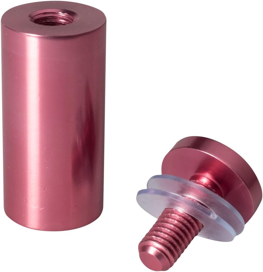 OUTWATER Sign Standoff 1' Diameter x 2' Barrel Length Rosy Pink Aluminum Eco Series Easy Fasten Standoff Pack of 20