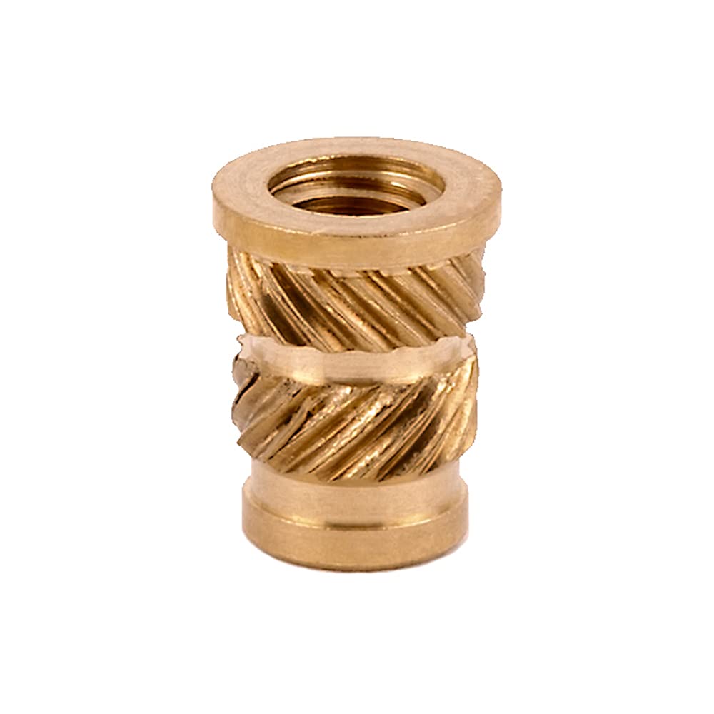 E-Z LOK Threaded Insert for Plastic Straight Flanged Brass Thread Inserts 10-32-Pack of 10, 500 Count Total
