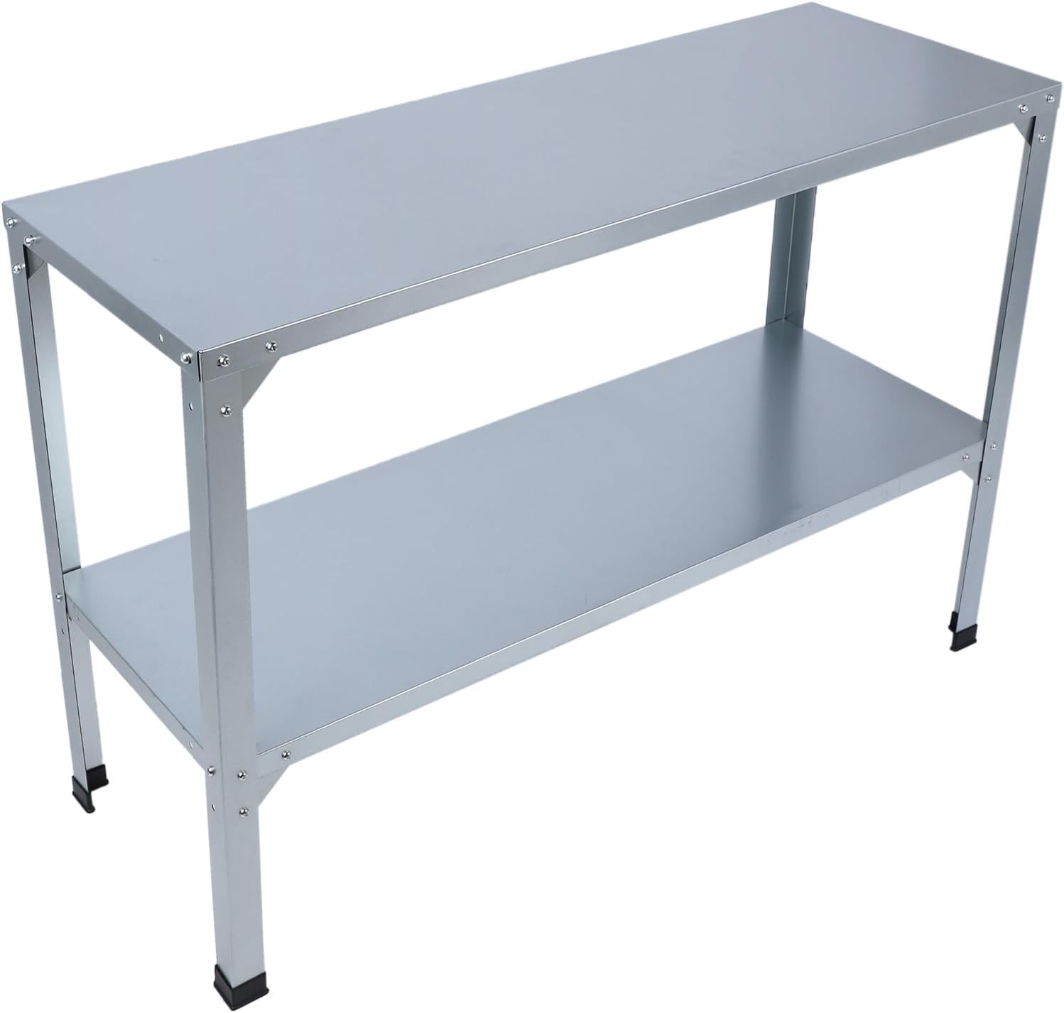 Brilluxa Potting Bench, Garden Workbench and Planting Table with Double-Layer Shelf, Galvanized Iron Frame, 120 kg Load Capacity and Rubber Feet for Indoor and Outdoor Gardening