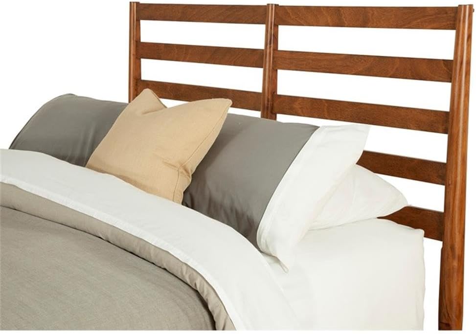 Home Square 2 Piece Set with Full Wood Bed and 2-Drawer Nightstand in Acorn