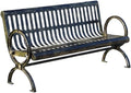 Outdoor Benches Antique Bronze Color Retro Outdoor Bench 1.5 Meters Double Bench with Backrest Park Garden Bench
